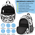 thumbnail image 5 of Herdesigns Halloween Bat Backpack with Lunch Box Black and White Bat Lightweight Large Travel Work Laptop Backpacks Set Casual Daypacks, 5 of 8