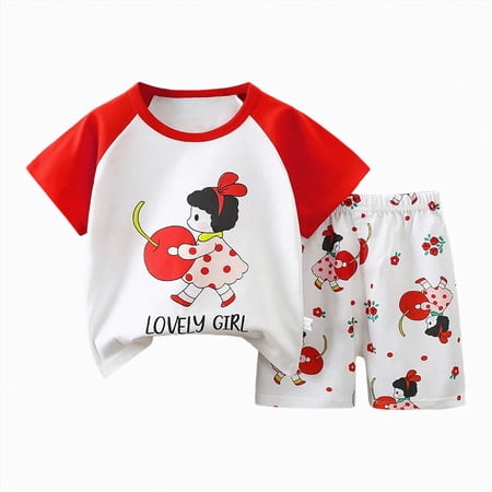UAYOTSE Toddler Baby Boy Summer Outfit Adorable Cartoon T-Shirts Top Shorts Set Infant Boy Summer Clothes 6 12 18 Months 2T 3T Sizes 3-6 Months