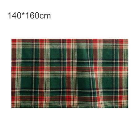 

XIEC Christmas Style Good Woven Tablecloth Cotton Blend Beautiful Plaid Pattern Table Cover for Home