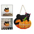 thumbnail image 1 of Cartel colgante de Halloween BLESIY placa decorativa de gato calabaza cartel de bienvenida, 1 of 6