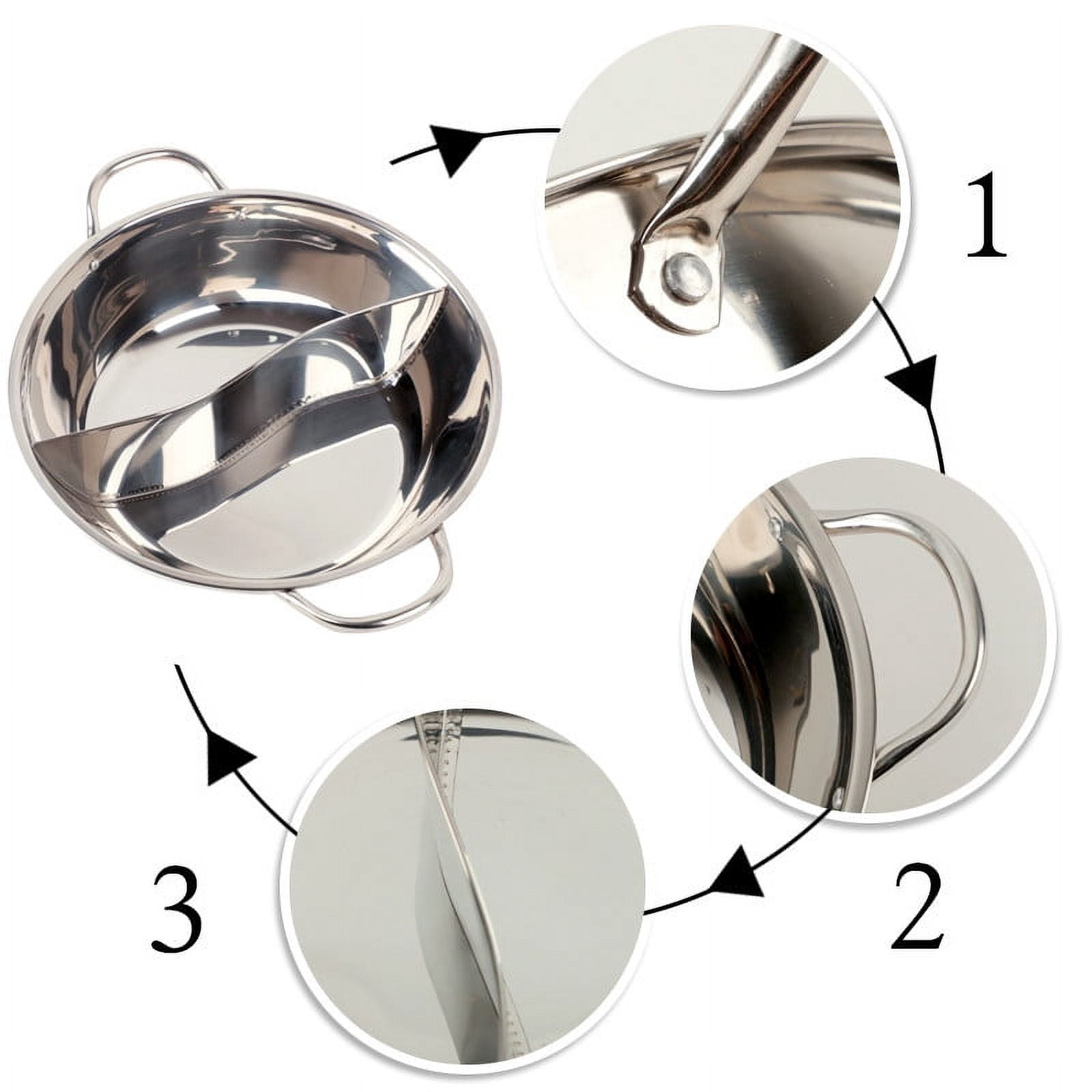 Gear GO Twin Divided Stainless Steel Induction Compatible Hot Pot