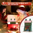 thumbnail image 4 of Wooden LED Christmas Village (Green) - Mini Glow Scene Decor, Perfect for Home Desktop Holiday, 4 of 8