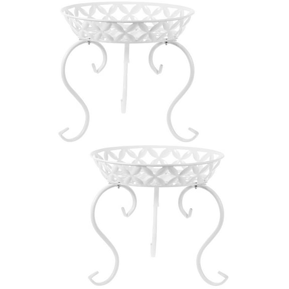 2 Sets Metal Plant Stand Propagation Pot Rack Pots Indoor White