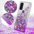 thumbnail image 2 of AT&T Radiant Max 5G Case / Fusion 5G Case / Cricket Dream 5G Case / Innovate 5G Case Liquid Glitter 360 Degree Protection Phone Case Cover w/Screen Protector - Clear/Purple, 2 of 5