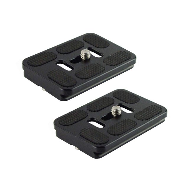 Harwerrel Placa de liberación rápida de 60 mm se adapta al estándar Arca-Swiss para rótula de trípode de cámara (paquete de 2)
