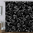 thumbnail image 3 of Grey Shower Curtain, Boho Floral Flower Shower Curtains for Bathroom, Modern Farmhosue Waterproof Fabric Shower Curtain Set with Hooks 72x84 Inch, 3 of 6