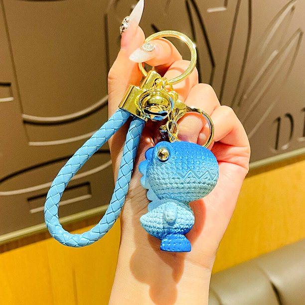 Moda nueva resina gradiente lana dinosaurio personalidad creativa bolsa muñeca colgante delicado pareja llavero accesorios xuanjing unisex