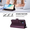 thumbnail image 3 of For Samsung Galaxy A36 5G Wallet Phone Case-PU Leather Magnetic Flip Cover with 9 Credit Card Slots,Zipper Pocket & Detachable Wrist Strap,Shockproof,Purple,For Galaxy A36 5G, 3 of 9