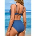 thumbnail image 6 of Sociala Women Ruched Two Piece Swimsuit Knot Twist Bikini Set V Cut Bathing Suits 2026 Swimwear, 6 of 7