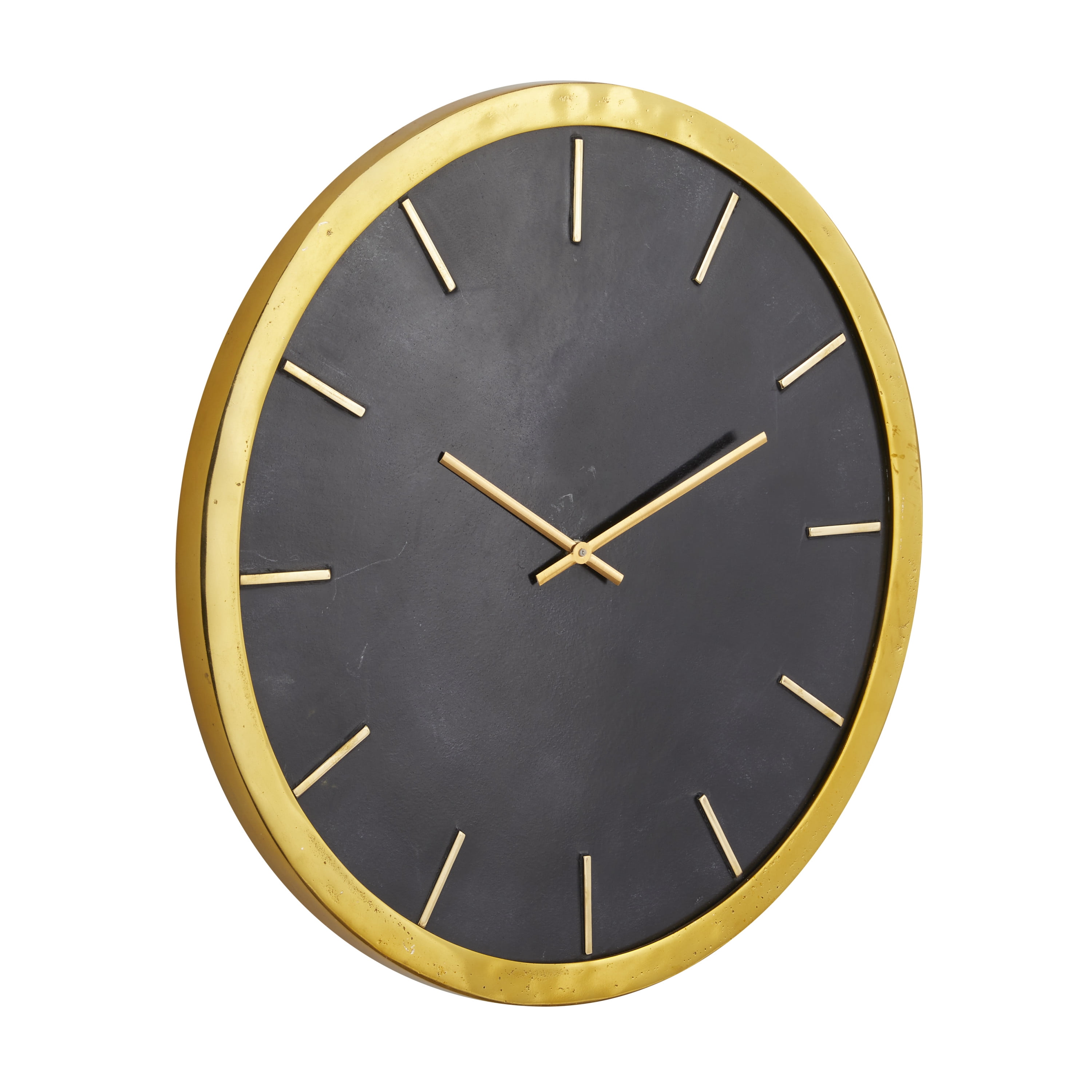 CosmoLiving by Cosmopolitan 19" Black Marble Round Wall Clock with Black Face
