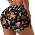 thumbnail image 3 of Athletic Shorts for Women, Animal Cartoon Style Seam Womens Shorts High Waisted Sport Running Workout Gym, 3 of 8