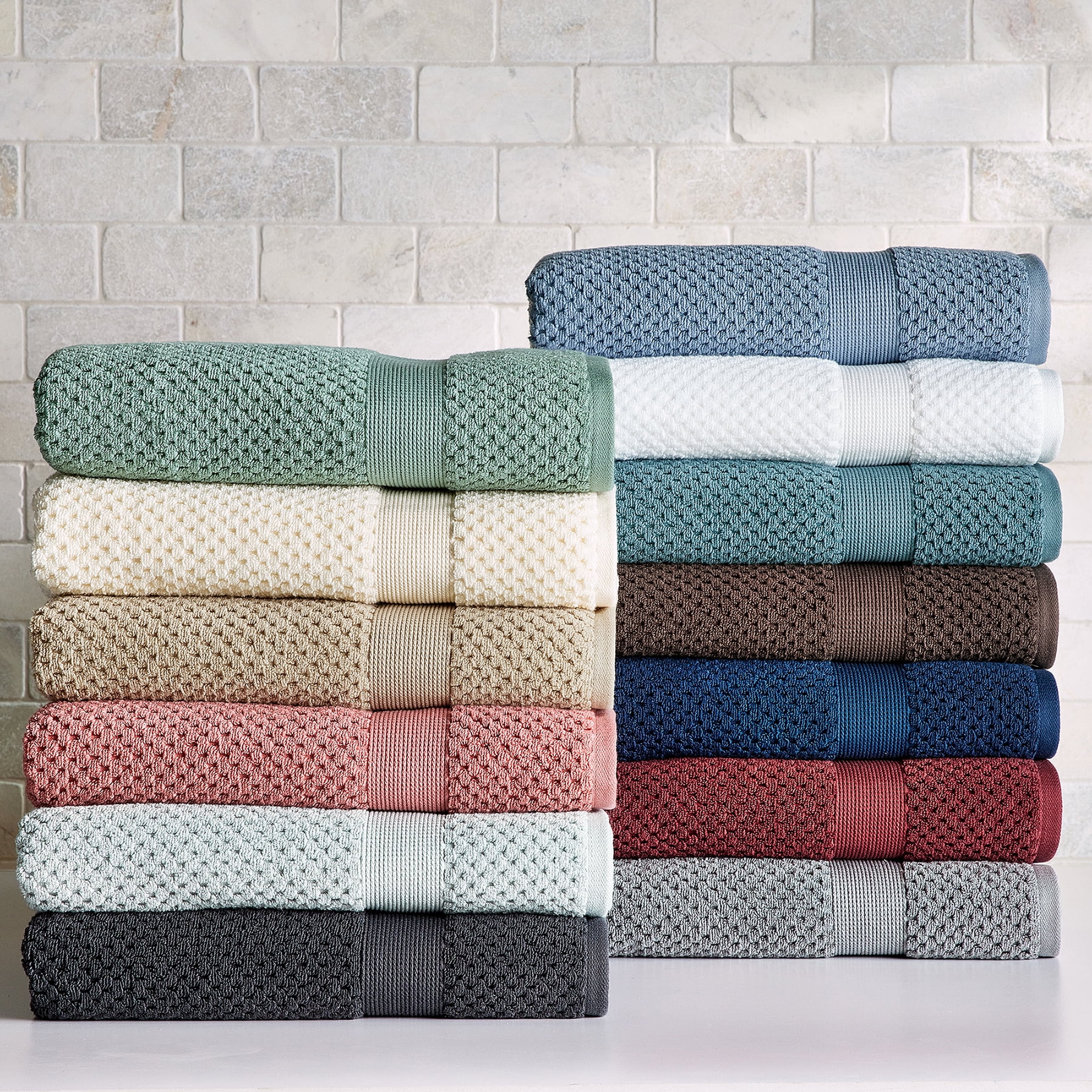 Better Homes & Gardens Signature Soft Cotton Popcorn Textured 6pk Washcloth Bundle,Grey