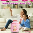 thumbnail image 3 of Adofi Portable Karaoke Machine with 2 Microphones, Bluetooth, and Voice Changer, Toys for Girls 3 6 Years - Pink, 3 of 9