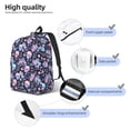 thumbnail image 4 of Honeii cool Skull flower Print Canvas College Laptop Backpack, Durable Rucksack Travel Notebook Bag School Backpack Book Bag for Men Women-Medium, 4 of 7