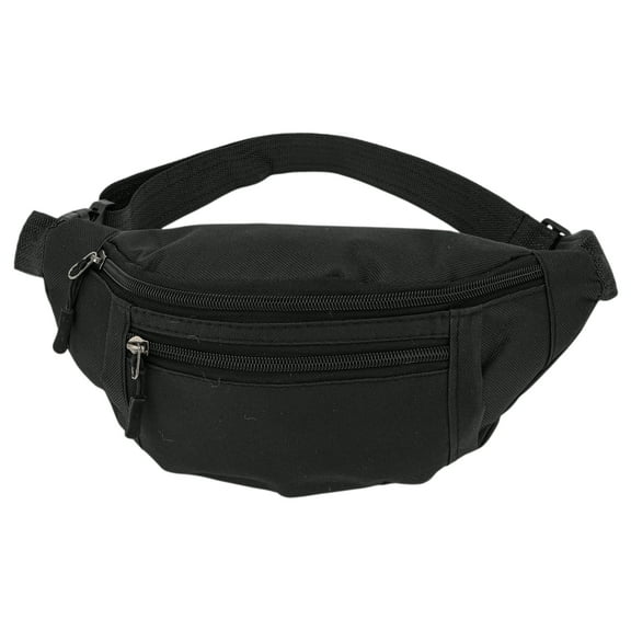 Unique Bargains 1 Pc Fanny Pack Zipper Design Waist Bag Black