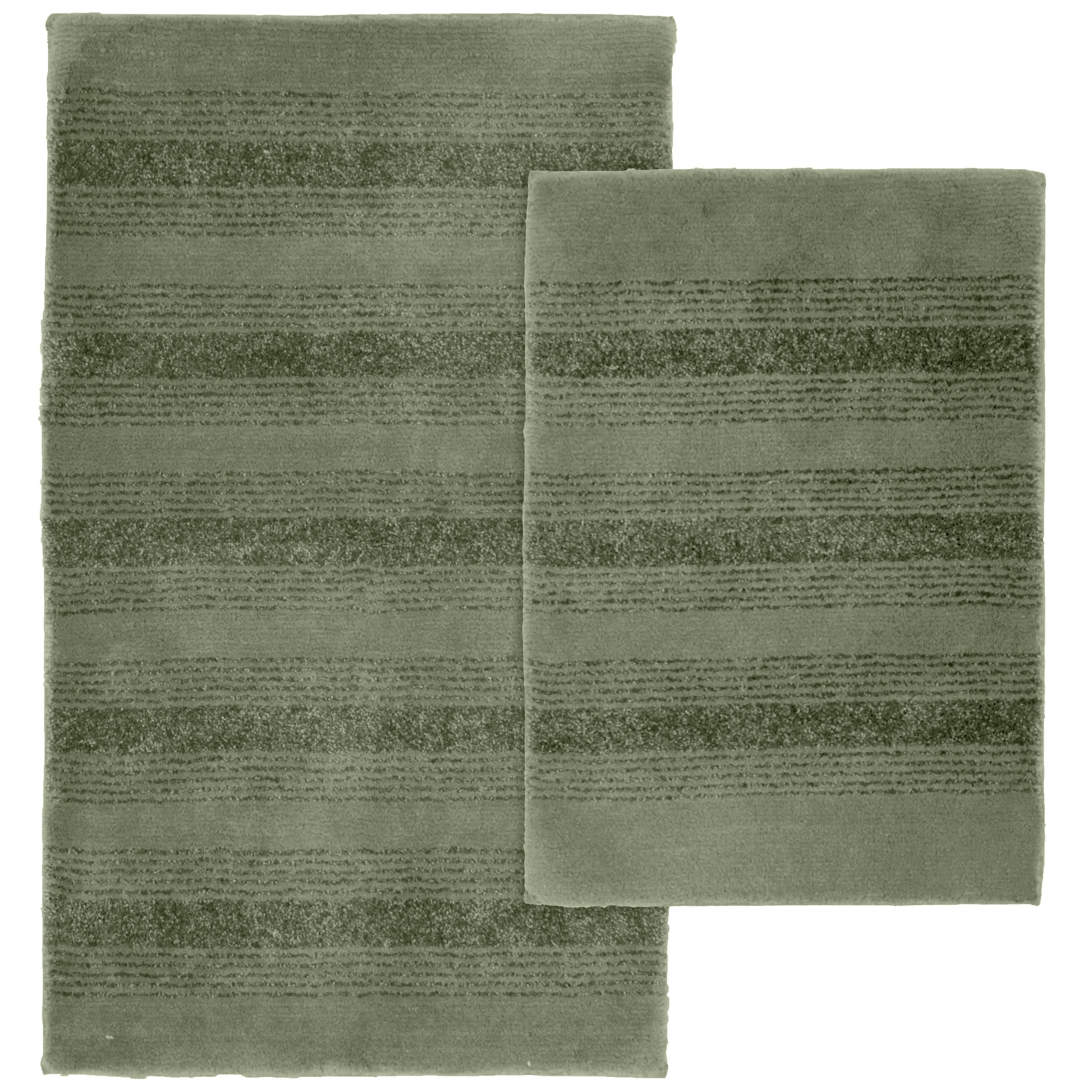 Garland Rug Essence 2 Piece Nylon Washable Bathroom Rug Set Deep Fern