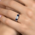 thumbnail image 4 of Gem Stone King 925 Sterling Silver White Topaz and Blue Sapphire Engagement Ring for Women | 2.10 Cttw | Round 6MM | Gemstone November Birthstone | Size 8, 4 of 6