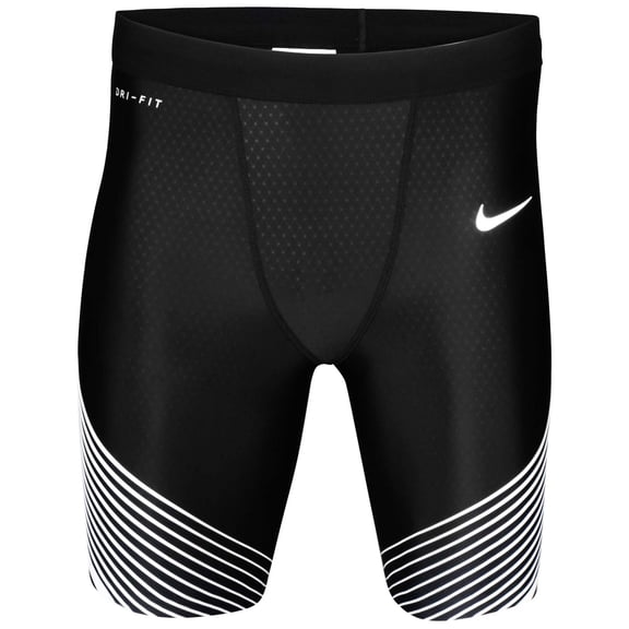 Nike Men's Dri-Fit Power Speed Tight Half Running Shorts-Black/White