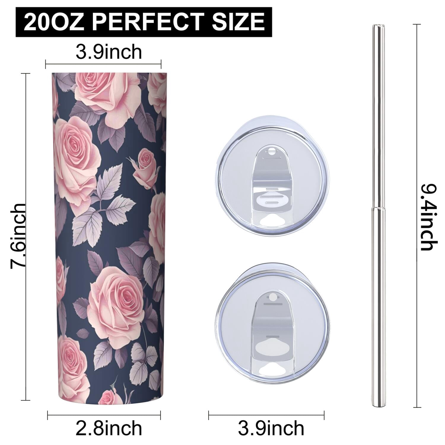 Flower Floral Print Pattern Insulated Lunch Bag for Women and Men, Large Portable Soft Cooler Tote, Thermal Food Storage Bag with Pearl Cotton, 8.66L, 8.75"x5.75"x9.5"