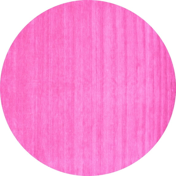 Ahgly Company Indoor Round Solid Pink Modern Area Rugs, 4' Round