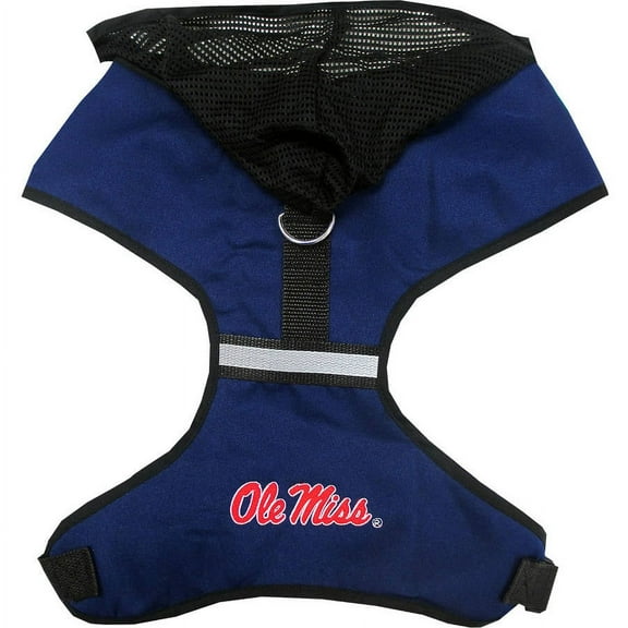 Pets First Collegiate Mississippi Rebels Dog Harness - Football Pet Harness Vest - Dog Leash Harness - Adjustable - Medium