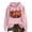 Pink, variant on Womens Hoodies Beige Women's Halloween Themed Hoodie with Pockets Fall Winter Sweatshirt for Women L