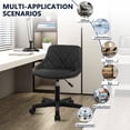 thumbnail image 3 of Low Back Rolling Stool, Adjustable Height Ergonomic Swivel Desk Stool for Office, Salon, or Workshop, Black, 3 of 9