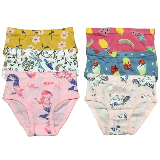 B&Q Comfortable Cotton Briefs for Toddler Little Girls 6Pack