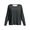 thumbnail image 6 of ZDNIXIAN Womens Summer Tops ,Back Cross Cutout Long Sleeve Workout Shirt, Lightweight Breathable Sports Pullover, 6 of 6