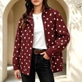 thumbnail image 2 of SBYOJLPB Women's Polka Dot Coat Stand Collar Zip Up Jacket with Pockets, 2 of 9
