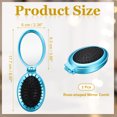 thumbnail image 2 of 2 Pcs Cepillo de Cabello Plegable, Mini Cepillo de Cabello con Espejo, Peine de Viaje Ovalado Portátil para Mujeres y Niñas, Maquillaje de Viaje, Azul, 2 of 7