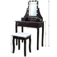 thumbnail image 3 of Costway Vanity Table 10 Dimmable Bulbs Makeup Dressing Desk Brown, 3 of 12