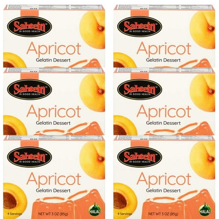 Sahtein Apricot Gelatin 3 Oz (Pack of 6)
