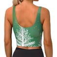 thumbnail image 4 of Uemuo Christmas Green Pattern Women's Sports Bra - High Impact Support, Breathable, and Comfortable Athletic Bra for Running, Yoga, and Workouts, 4 of 9