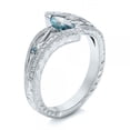 thumbnail image 2 of Women's Luxury 925 Sterling Silver Natural Gemstone Diamond Sea Blue Topaz Ring, 2 of 2