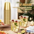 thumbnail image 2 of 50 Pcs Gold Plastic Cups, 12oz Disposable Stemless Wine Glasses | for Cocktail | Cute Clear Cocktail Wine Glasses | Gold Party Cups | for Meeting Wedding Graduation Holiday Party, 2 of 16