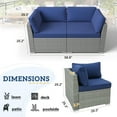 thumbnail image 6 of EAGLE PEAK 2 Piece Outdoor Wicker Loveseat, Outdoor Patio Sofa Set with Removable Cushions, Dark Blue, 6 of 8