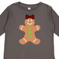 thumbnail image 4 of Inktastic Cute Gingerbread Girl with Red Plaid Bow Boys or Girls Long Sleeve Toddler T-Shirt, 4 of 5