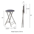 thumbnail image 2 of Trademark Home Backless 24-inch Folding Stool with 225lb Capacity (Gray), 2 of 8