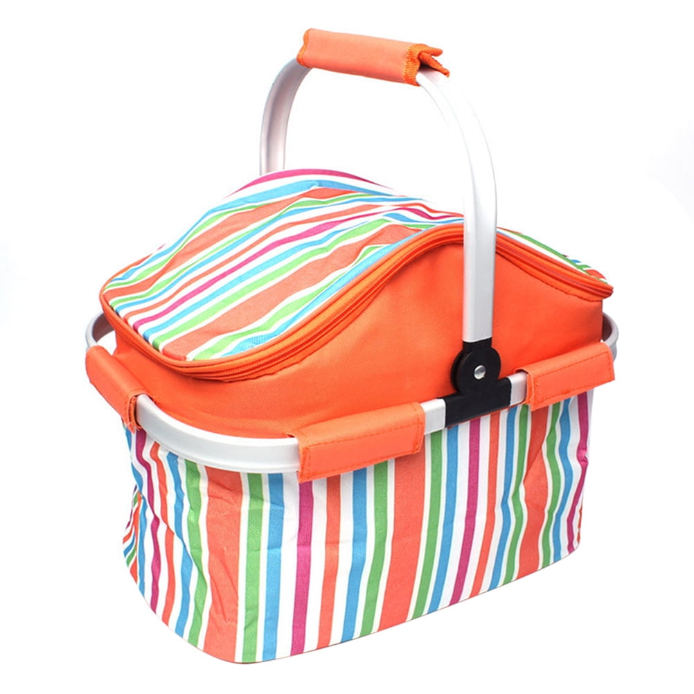 Etereauty Picnic Basket Bag Insulated Tote Cooler Outdoor Lunch Baskets