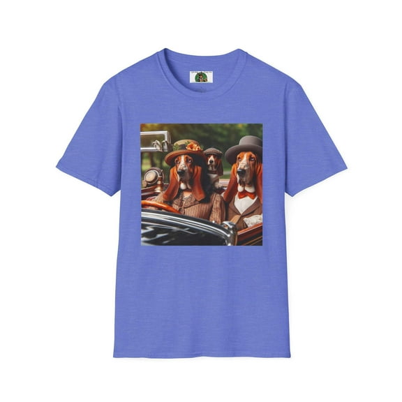 Mr and Mrs Basset Hounds with Puppy Unisex Softstyle T-Shirt