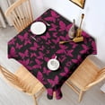 thumbnail image 2 of Black Pink Butterfly Pattern Square Tablecloth,Waterproof Square Table Cover,Wipeable Spillproof Washable Table Cover for Home Kitchen Party Decor 42"X42"(107x107cm), 2 of 6