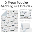 thumbnail image 3 of Sweet Jojo Designs Airplane Green and Blue Boy Toddler Bed Comforter 5 Piece Bedding Set, 3 of 6