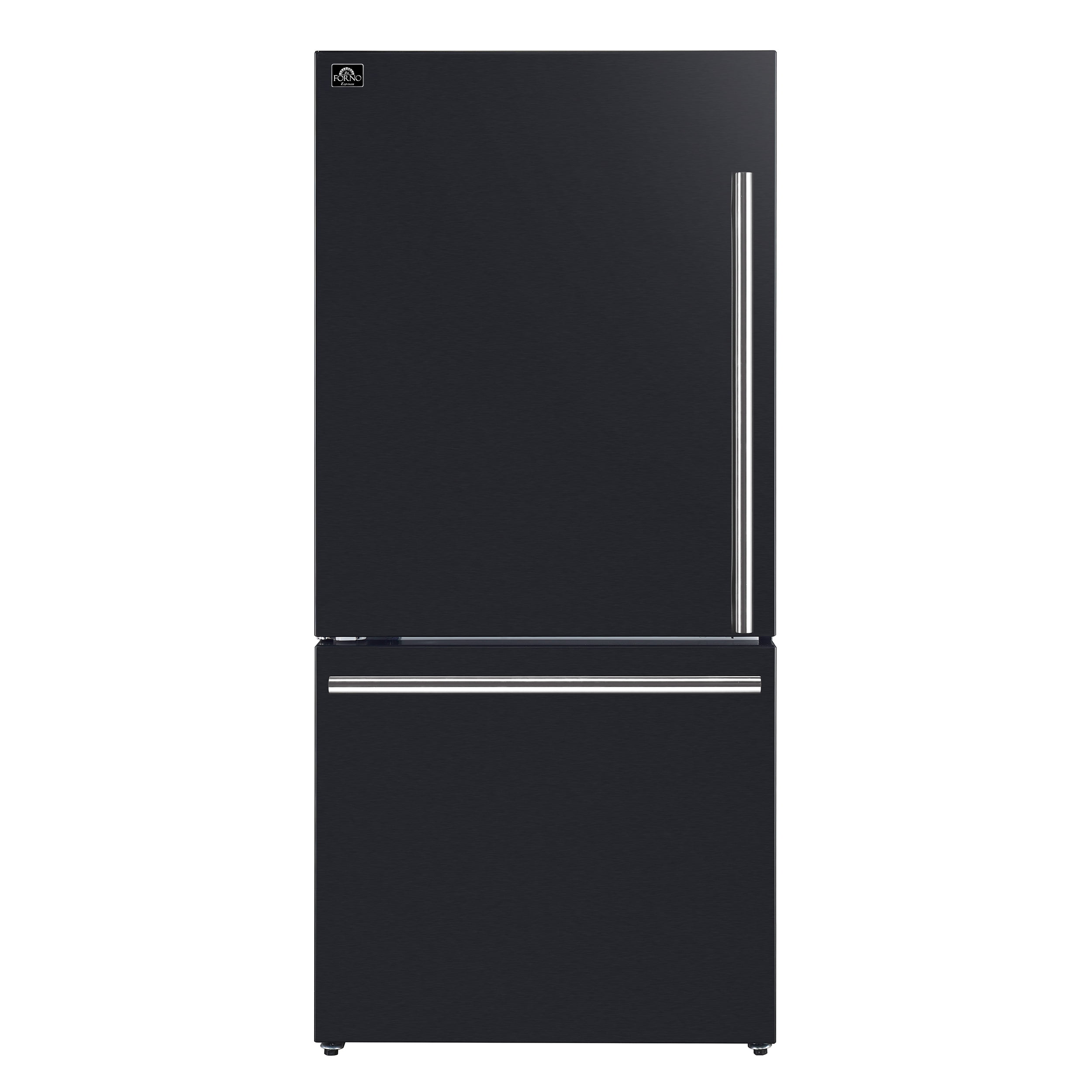 Forno Milano 2-Piece 62-Inch Freestanding Dual Bottom Freezer Refrigerator in Black â€“ 34.4 cu.ft, Touch Control, Ice Maker