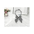 thumbnail image 4 of INSPIRE CHIC Women's Pre-Tied Adjustable Bowknot Striped Uniform Bowtie 4.33" x 5.51" Black White, 4 of 5