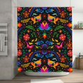 thumbnail image 2 of Honeii Mexican Flower Traditional1 Print Shower Curtain 72x72in,Bathroom Curtain,Waterproof Fabric Shower Curtain Set with Hooks, 2 of 2