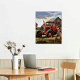 thumbnail image 3 of JEUXUS Farmhouse Truck Canvas Wall Art Old Car and Barn Pictures Print Country Flowers Painting Vintage Artwork for Living Room Bedroom Bathroom Office Home Decor Framed  12x16 in, 3 of 5