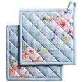 thumbnail image 1 of Ibiza 100% Cotton Set of 2 Pot Holders with Loop Heat Resistant for BBQ | Cooking | Baking | Grilling | Microwave | Barbecue | Spring/Summer (8 Inch by 8 Inch)., 1 of 8