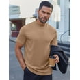thumbnail image 5 of COOFANDY Mens Mock Turtle Neck Shirts Ribbed Short Sleeve Pullover Tops Basic Layered T-Shirts, 5 of 10