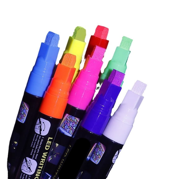 CCOCC Window Chalk Markers for Cars Glass Washable,8 Colors Liquid Chalk Marker Pens with 7Mm 2 in 1 Nib Wide Tips,Big Chalkboard Markers Window Markers for Cars Car Window Pens